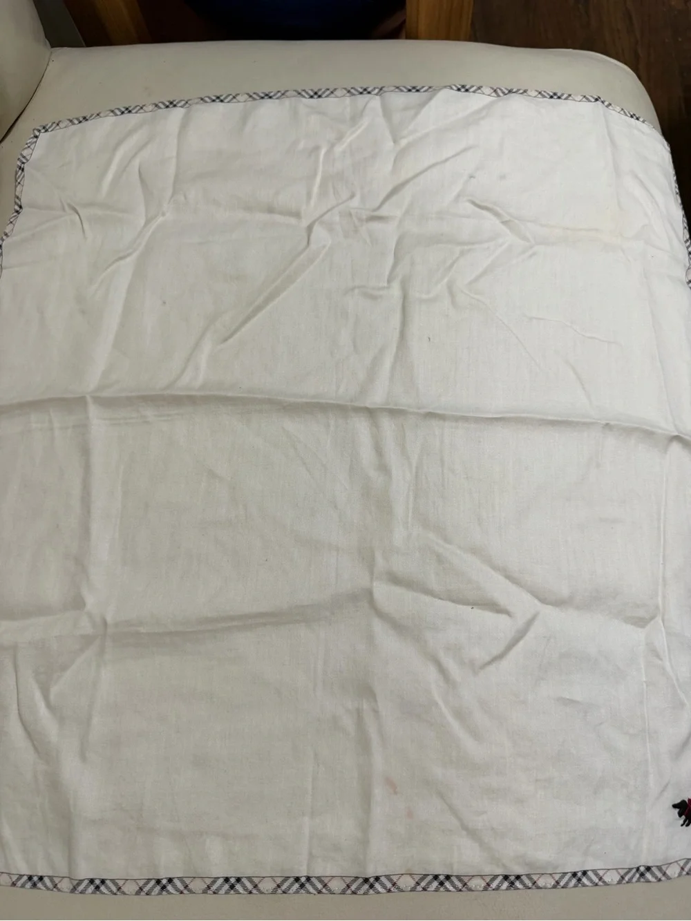 Burberry Cream Plaid Dachshund Embroidered scarf/bandana